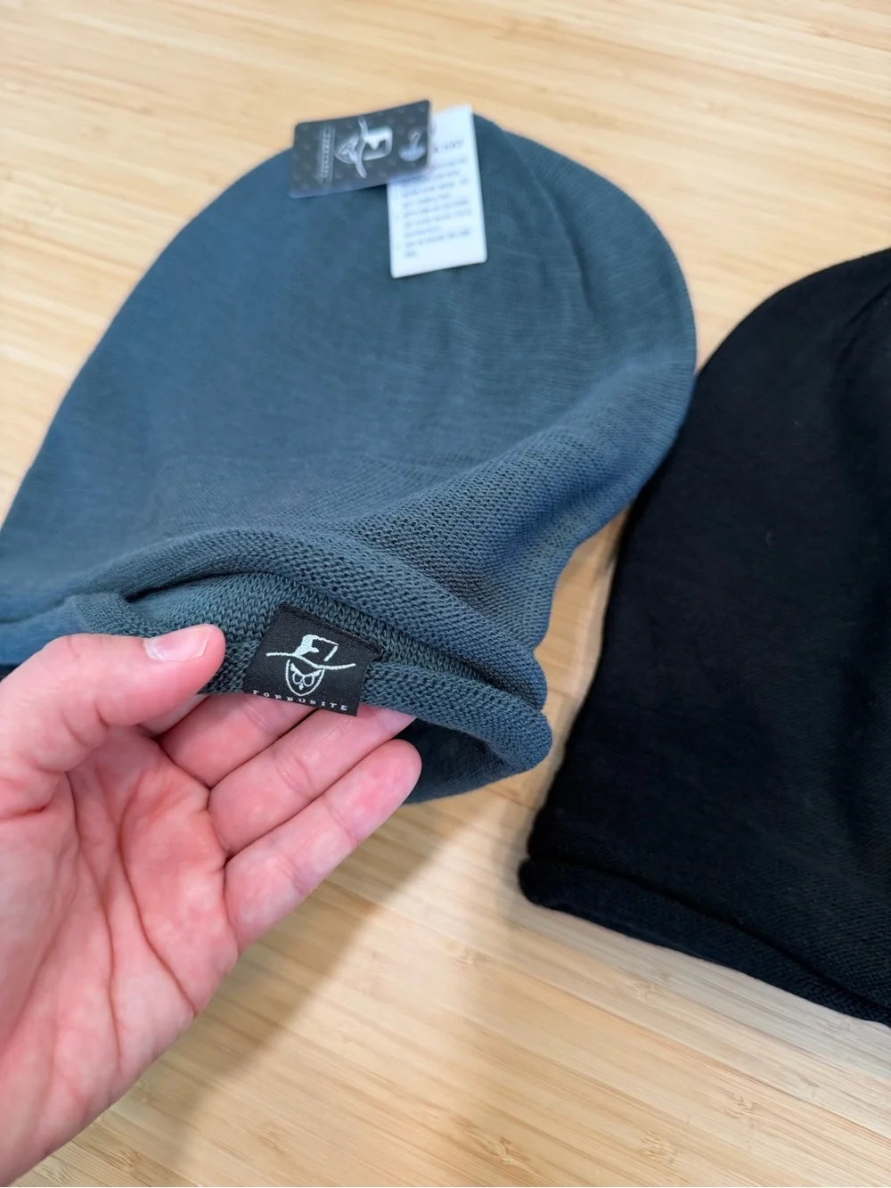 Forbusite Slouchy Knit Beanie NWT Black Blue Lot 2 Hip Hop Cap Hat Outdoors